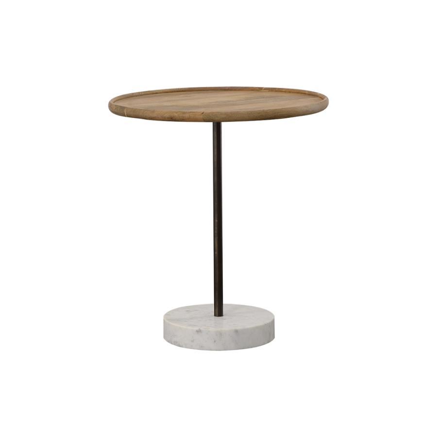 Ginevra - Round Wooden Top Accent Table - Light Brown