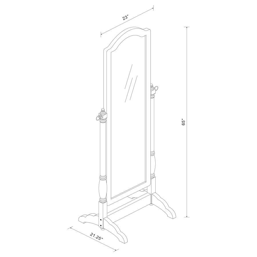 Coaster - Rectangular Cheval Mirror with Arched Top