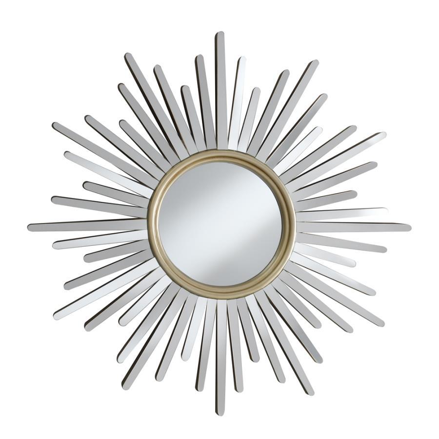 Beiwen - Sunburst Wall Mirror - Pearl Silver