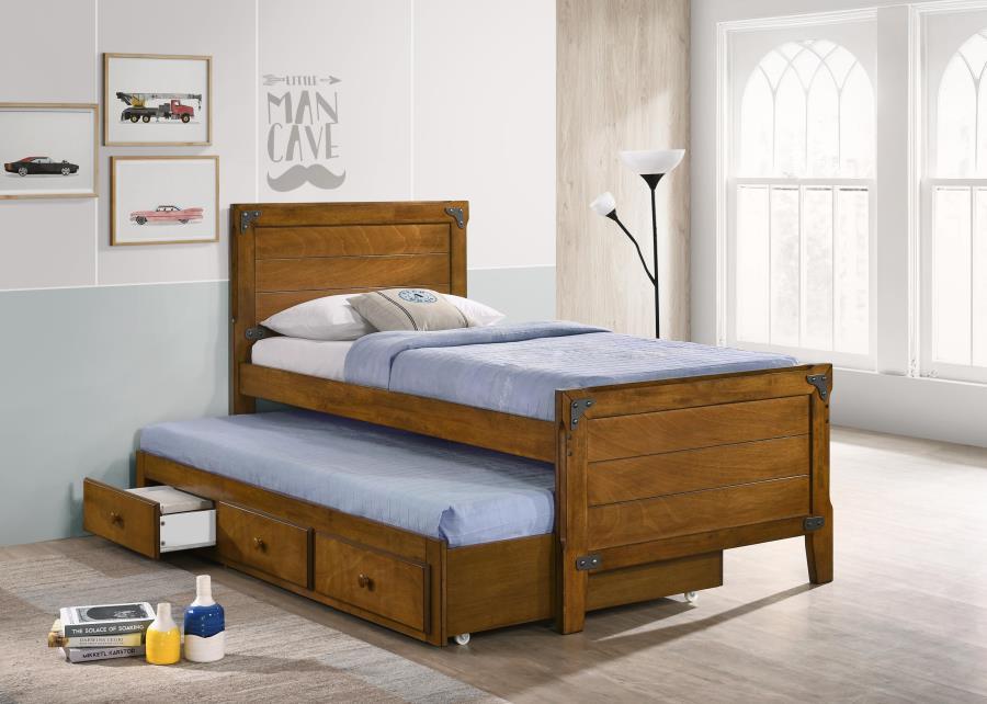 Granger - Twin Captain's Bed With Trundle - Light Brown