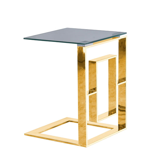 Metal Box Frame Side KD Table 22" - Gold