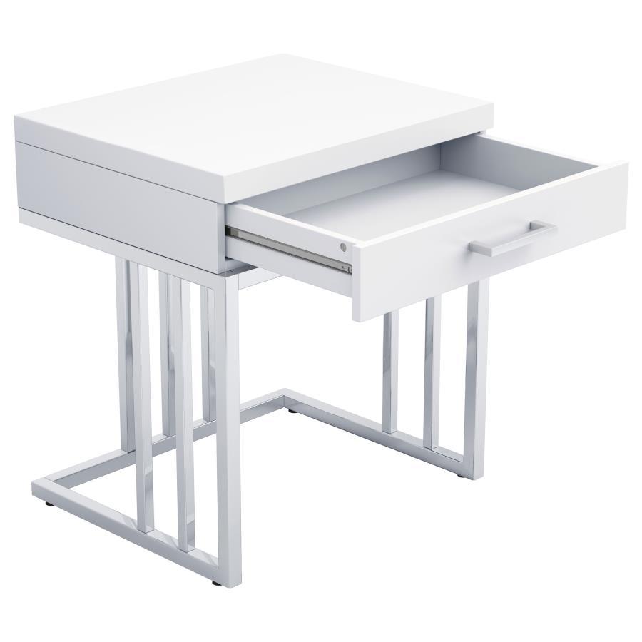 Dalya - 1-Drawer Rectangular End Table - White