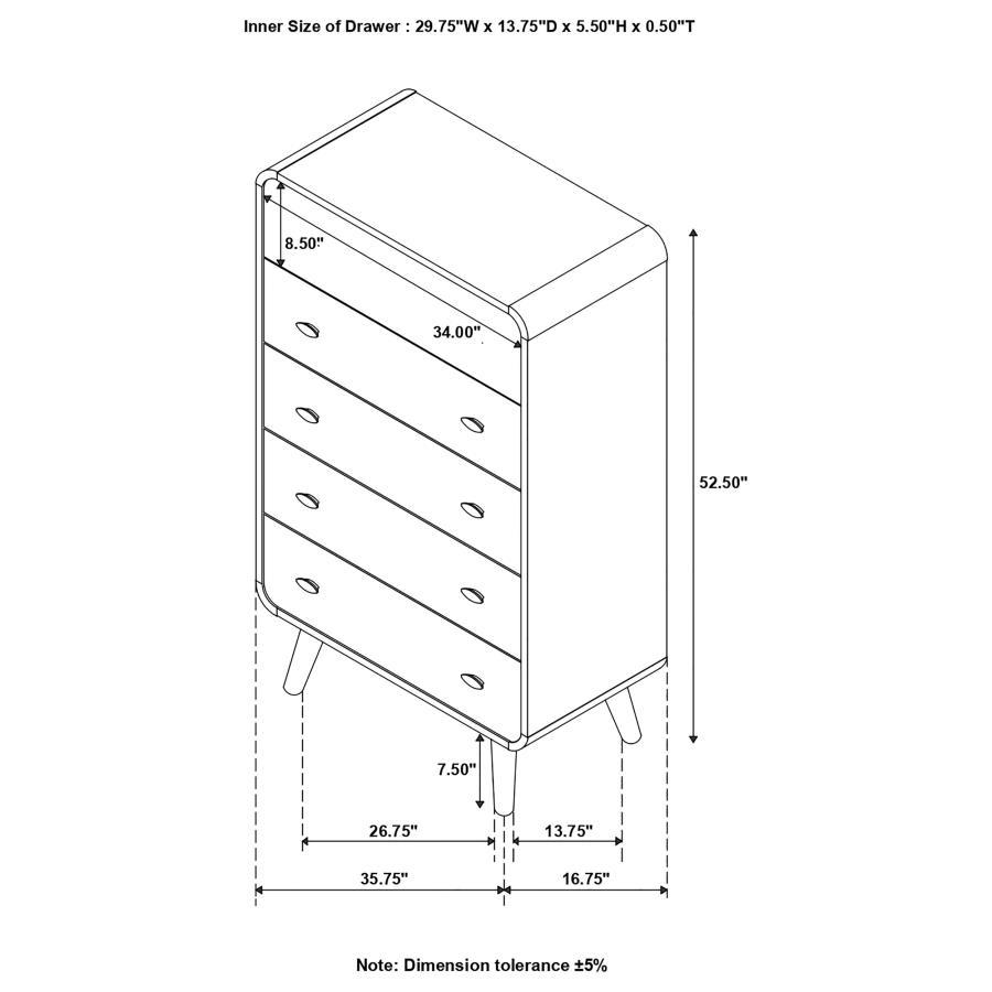 Robyn - 5-Drawer Chest - Brown