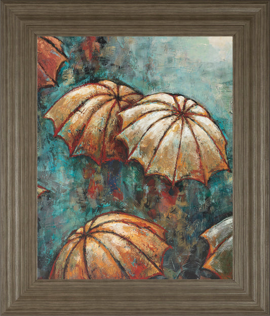 Umbrellas By Heath - Framed Print Wall Art - Blue