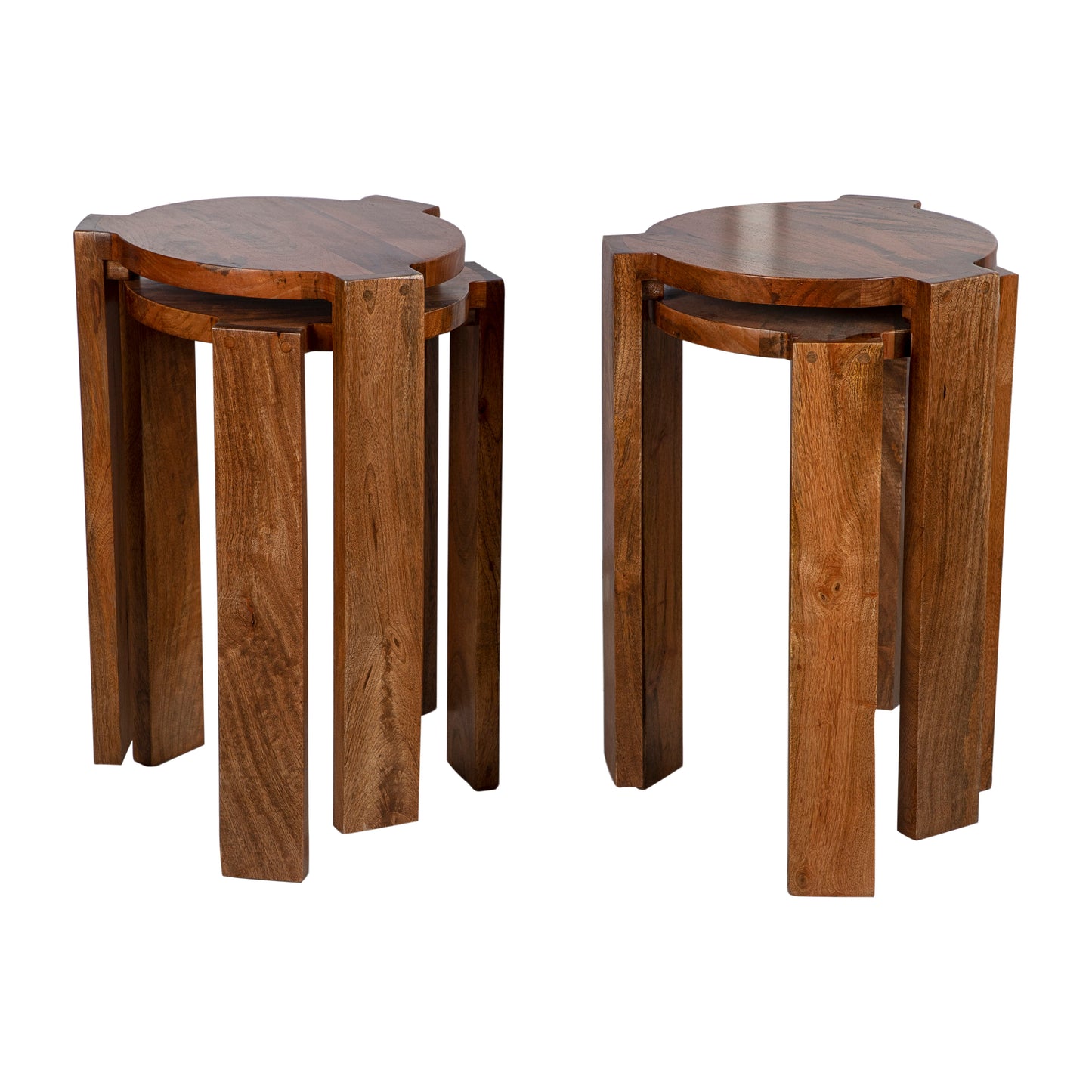 Wood (Set of 4) 14" x 20" Accents Tables - Brown