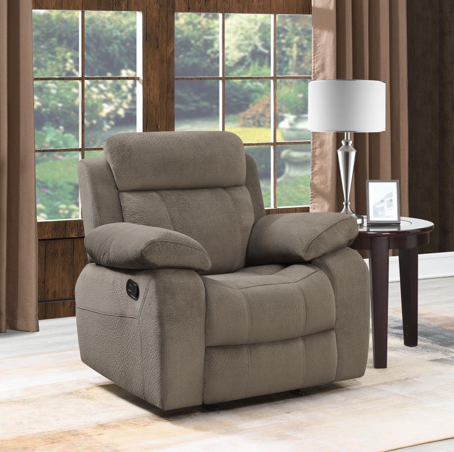 Myleene - Pillow Top Arm Glider Recliner - Light Brown