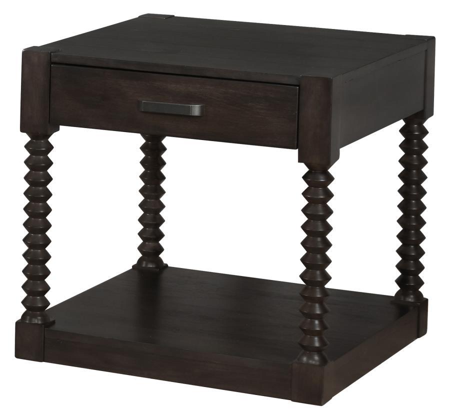 Meredith - 1-Drawer End Table - Brown