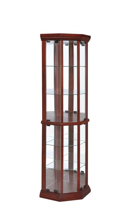 Appledale - 6-Shelf Transitional Corner Curio Cabinet - Brown