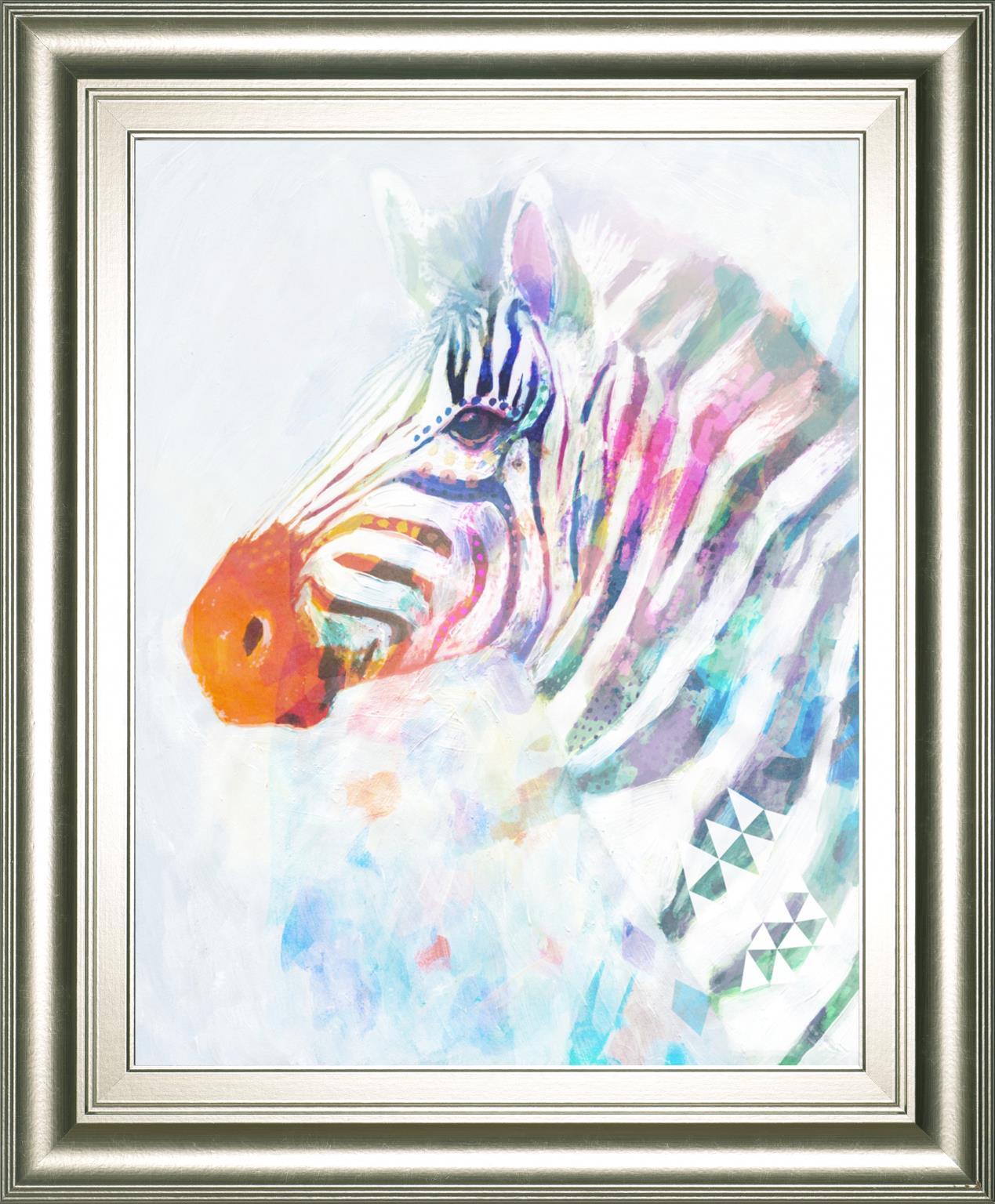 Fluorescent Zebra I By Victoria Borges 22x26 - Orange