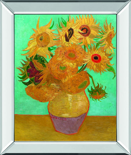 Still Life Vase With Twelve Sunflowers, January 1889 By Vincent Van Gogh - Mirror Framed Print Wall Art