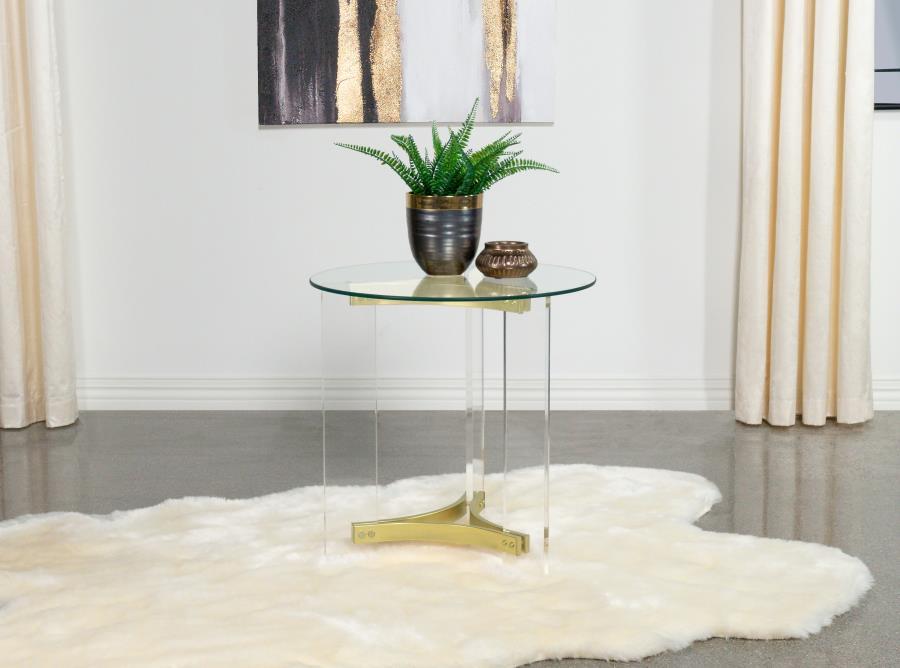 End Table Glass - Yellow