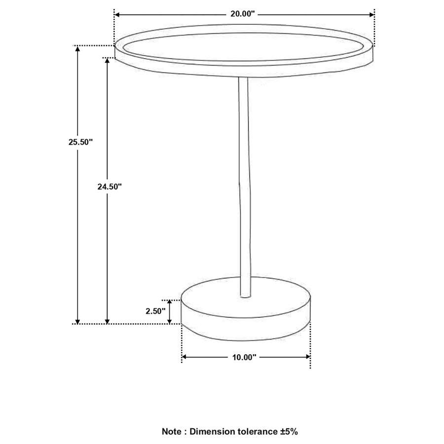 Ginevra - Round Marble Base Accent Table - Light Brown