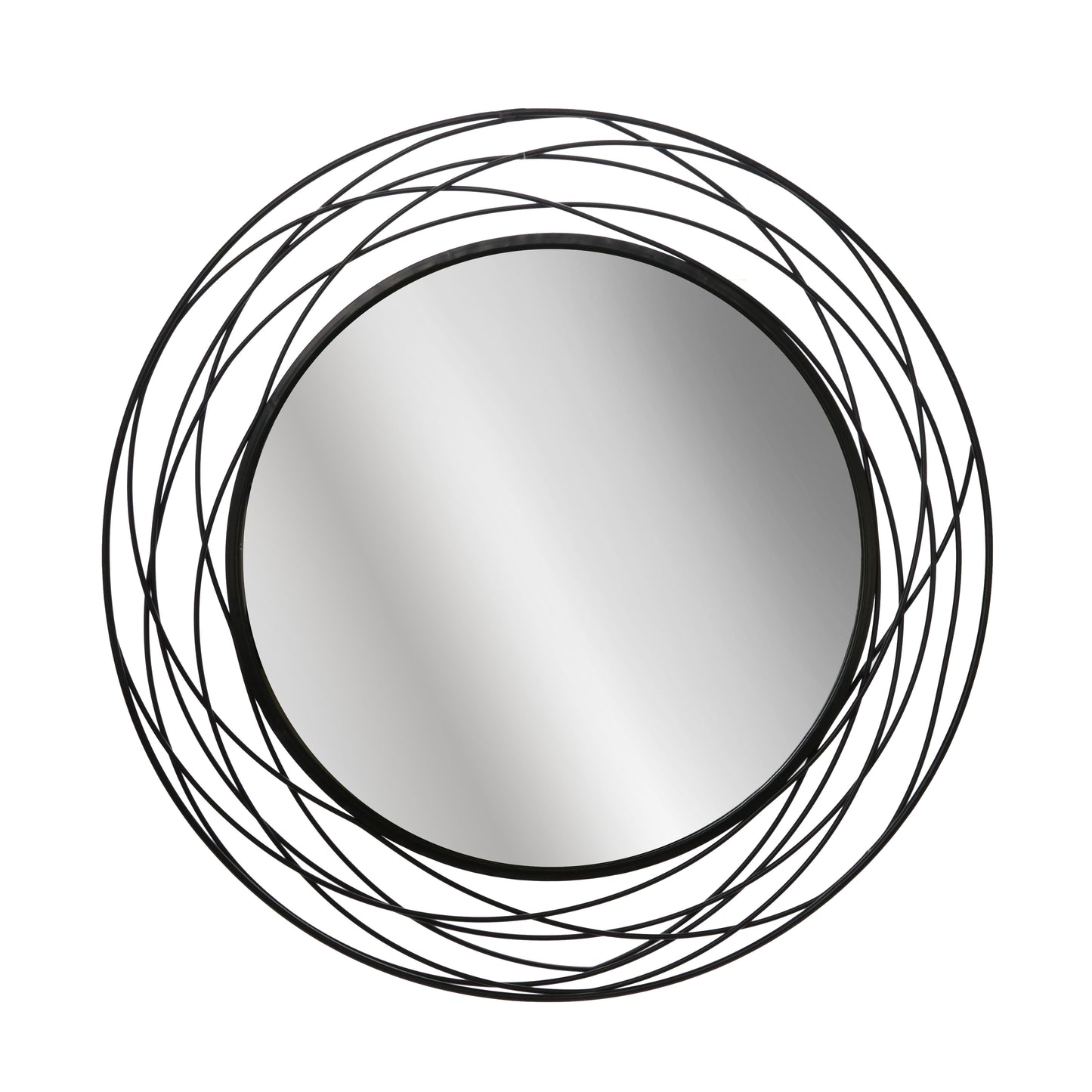 Metal 36" Swirl Mirror - Black