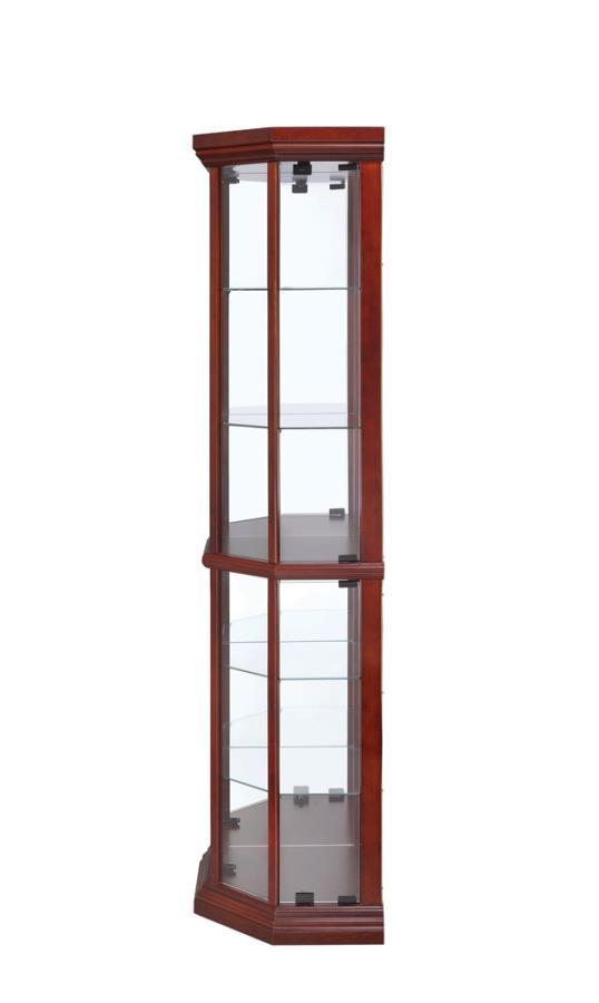 Appledale - 6-Shelf Transitional Corner Curio Cabinet - Brown