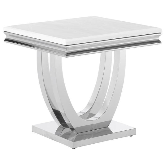 Adabella - End Table - Pearl Silver