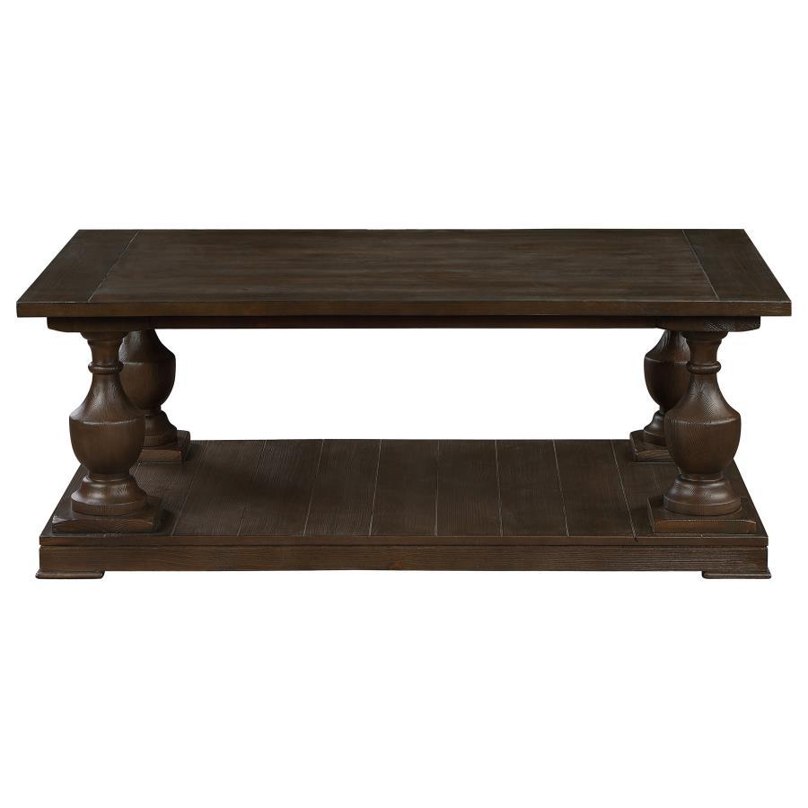 Walden - Coffee Table With Column Pedestal Leds - Brown