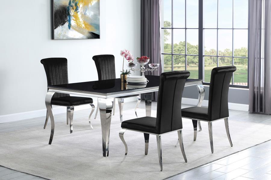 Carone - 5 Piece Dining Room Set - Black