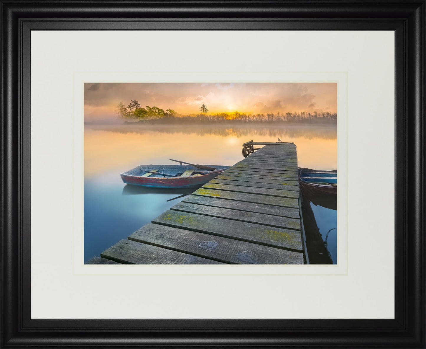 Weathered Pier By Mike Calascibetta 34x40 - Beige