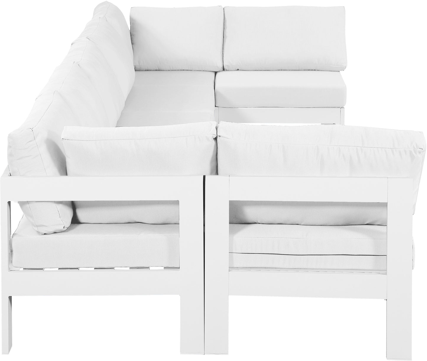 Nizuc - Outdoor Patio Modular Sectional 7 Piece - White - Fabric