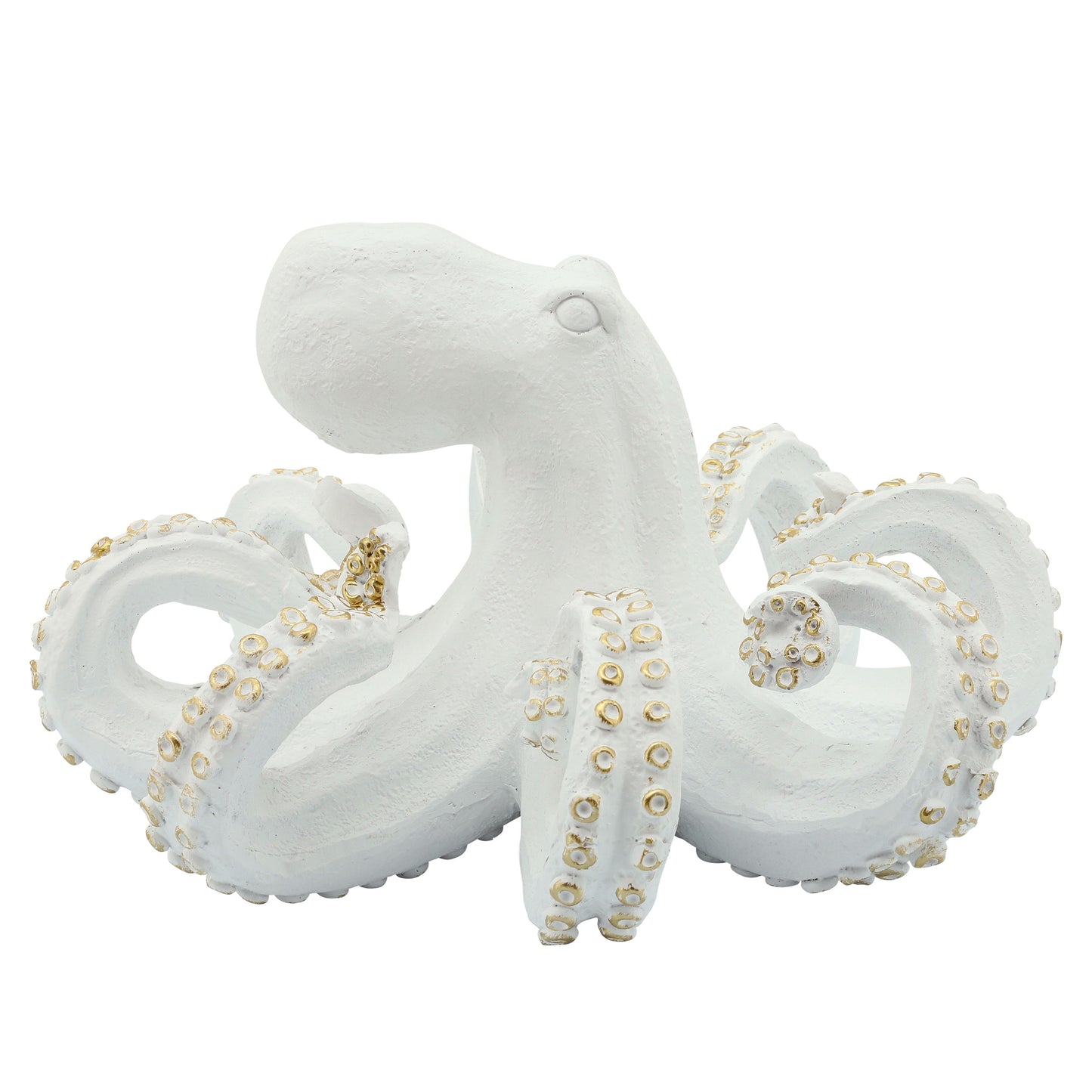 Resin Octopus Table Accent 12" - White