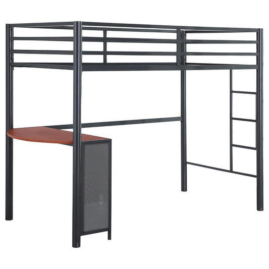 Fisher - Twin Workstation Loft Bed - Gray