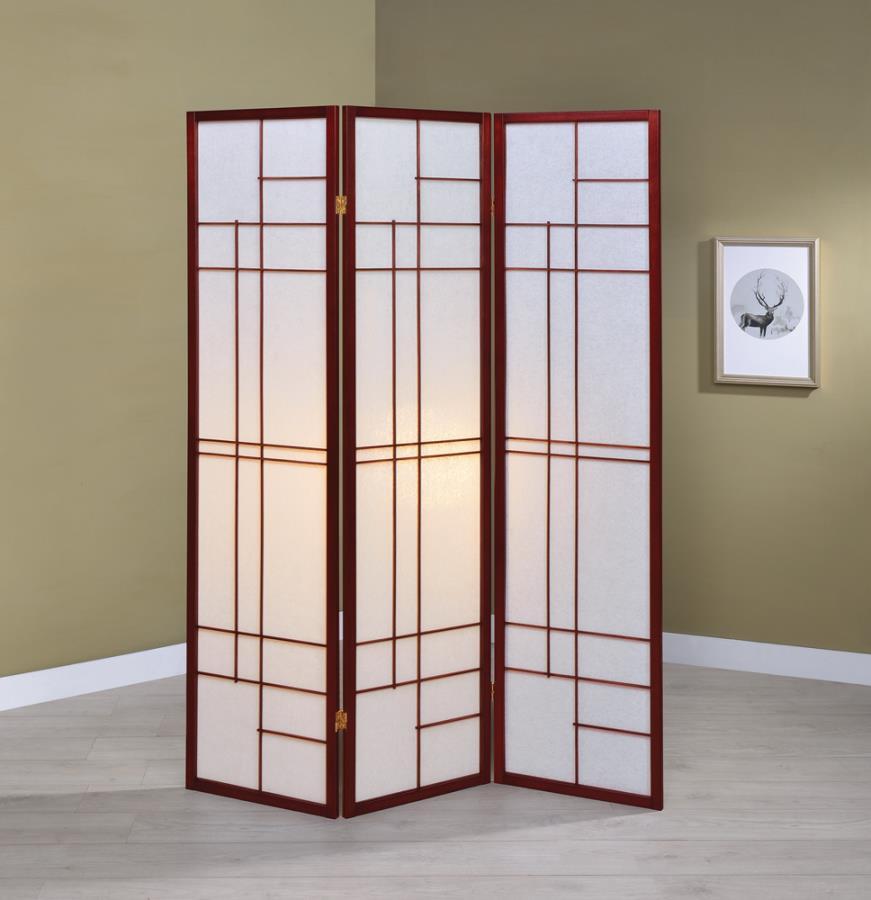 Katerina - 3-panel Floor Screen - White
