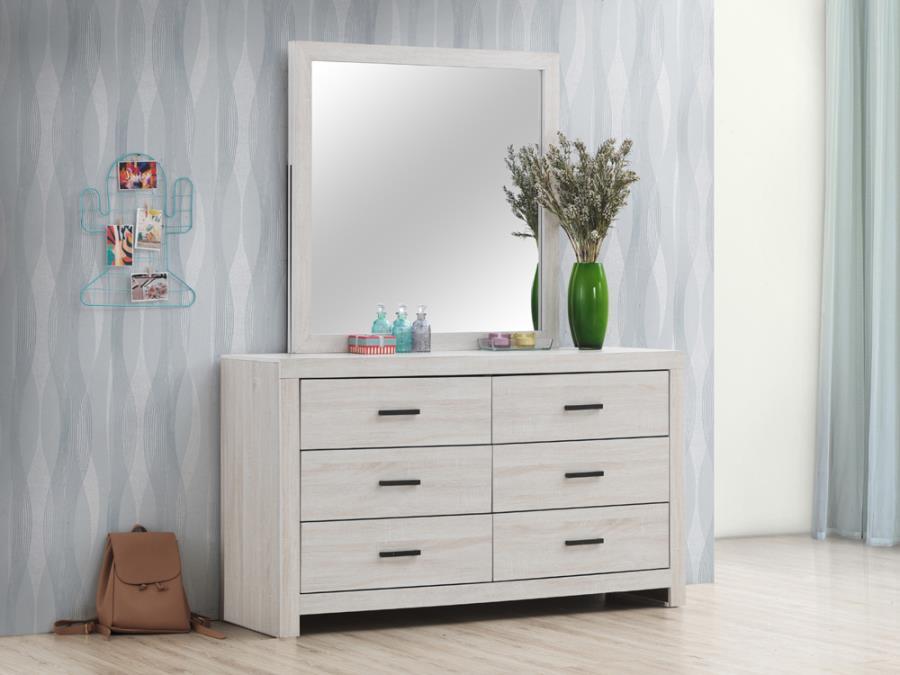 Brantford - Rectangle Dresser Mirror Coastal - White