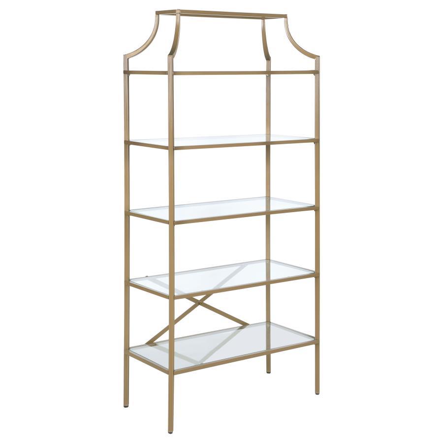 Serena - 5-tier Tempered Glass Shelves - Yellow