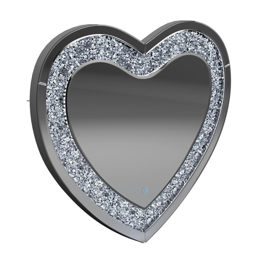 Aiko - Heart Shape Wall Mirror - Gray