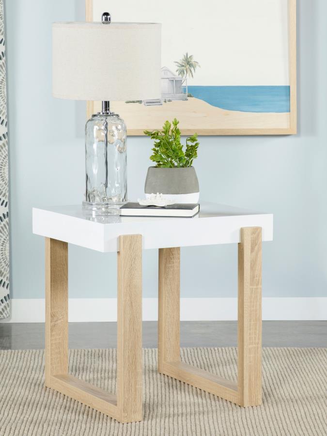 Pala - End Table With Sled Base - White