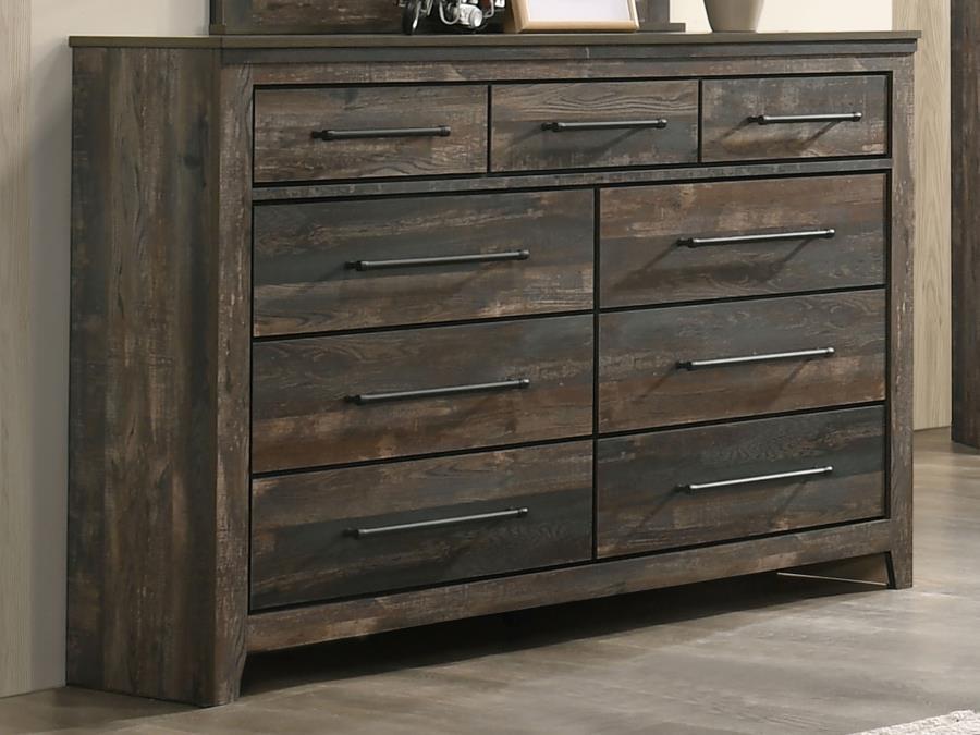 Ridgedale - 9-Drawer Dresser - Weathered Dark Brown