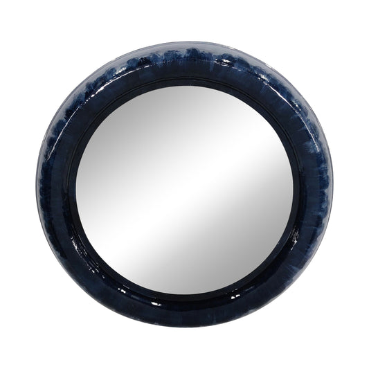 Metal Round Mirror 36" - Blue