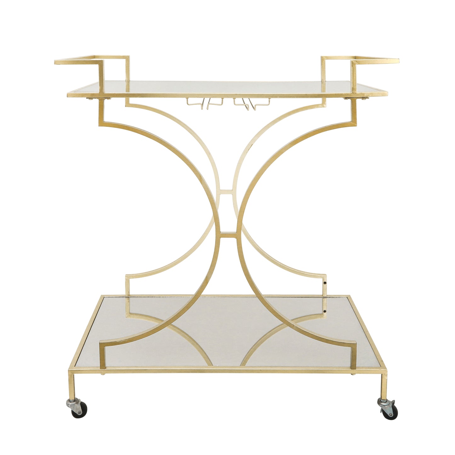 Metal 38" 2-Layered Bar Cart - Gold