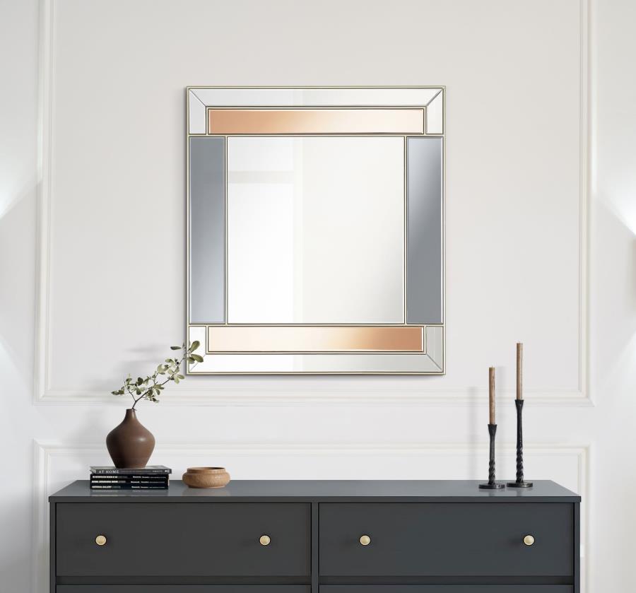 Braylin - Wall Mirror With Colored Frame - Pearl Silver