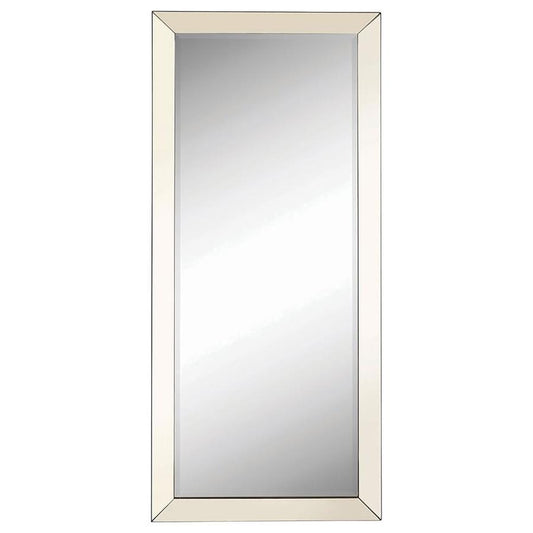 Barnett - Rectangular Floor Mirror - Pearl Silver