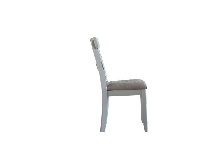 House - Marchese Side Chair (Set of 2) - Two Tone Gray Fabric & Pearl Gray Finish