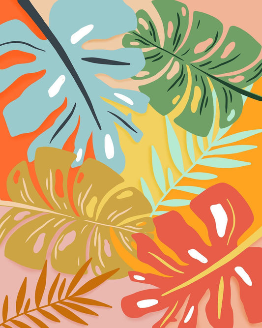 Framed - Tropical Foliage I By Natalie Carpentieri