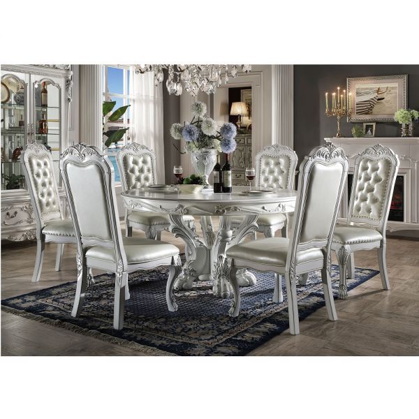 Dresden - Side Chair (Set of 2) - Fabric & Bone White Finish