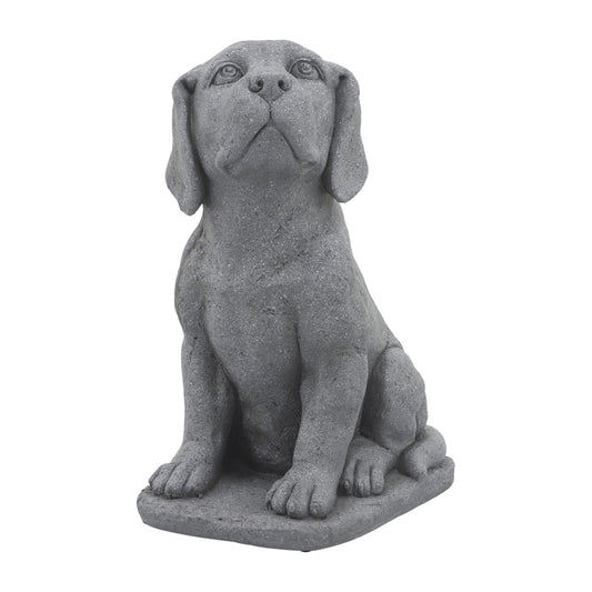 Resin Puppy Looking Up 16" - Gray