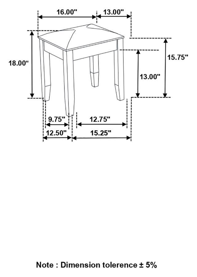 Barzini - Vanity Stool - Gray