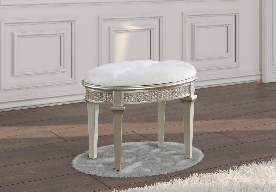 Vanity Stool - Pearl Silver