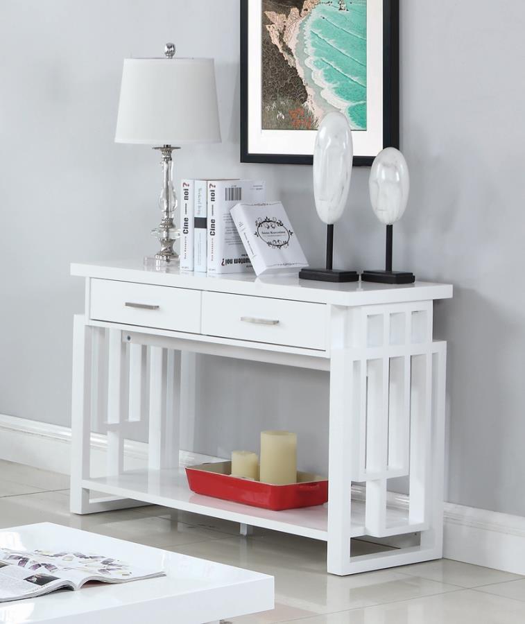 Schmitt - Rectangular 2-Drawer Sofa Table - White