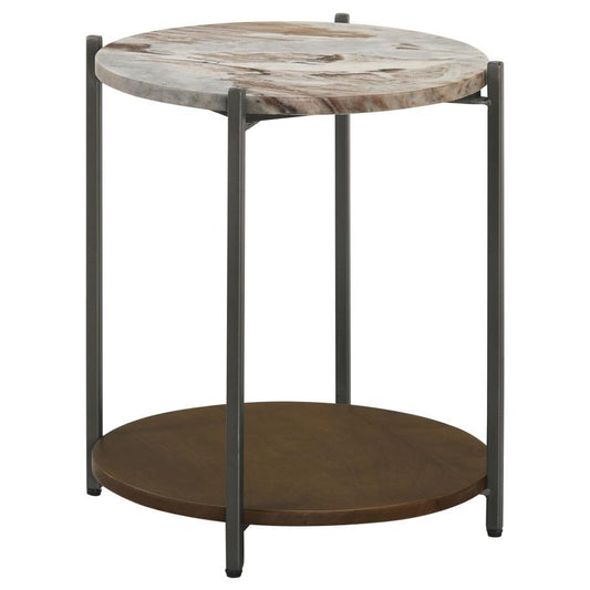 Noemie - Accent Table With Slim Frame Support - Brown