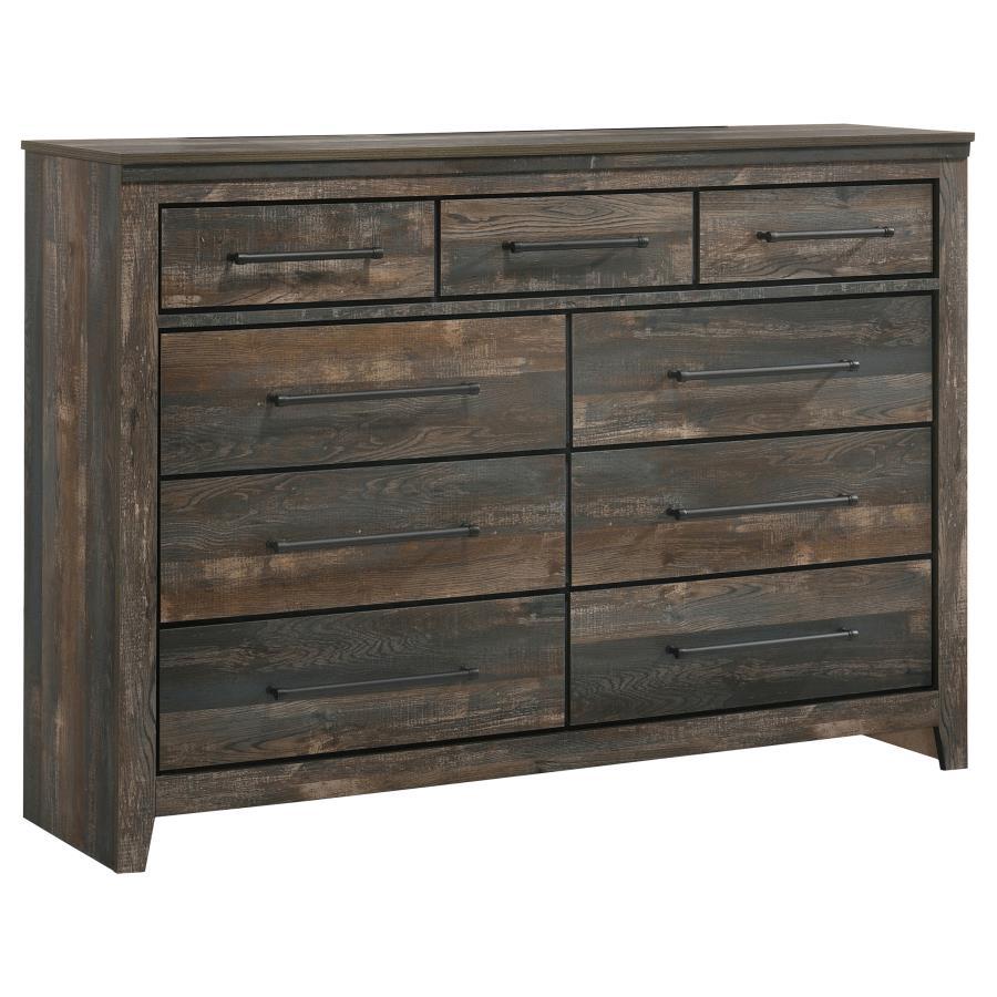 Ridgedale - 9-Drawer Dresser - Weathered Dark Brown