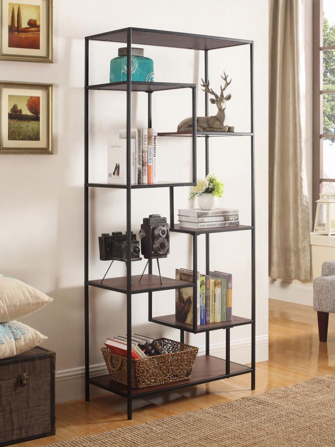 Asher - 7-Shelf Bookcase - Walnut