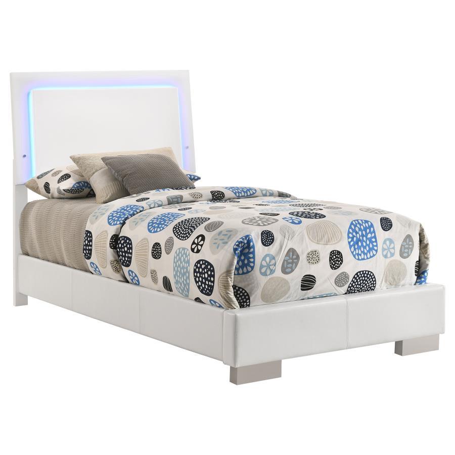 Felicity - High Headboard Panel Bed with LED Lighting