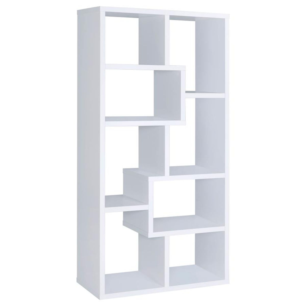 Coaster - 10-shelf Geometric Bookcase