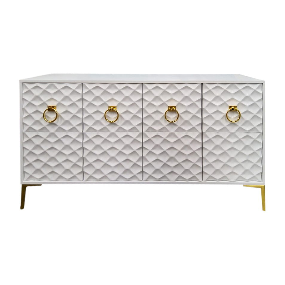 Console Cabinet - White / Gold