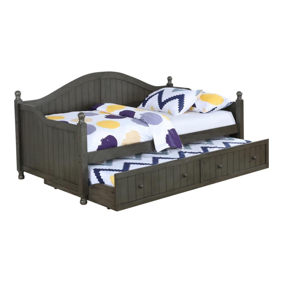 Julie Ann - Twin Day Bed With Trundle - Gray