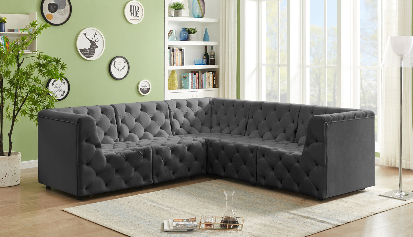 Tuft - Modular Sectional 5 Piece - Gray